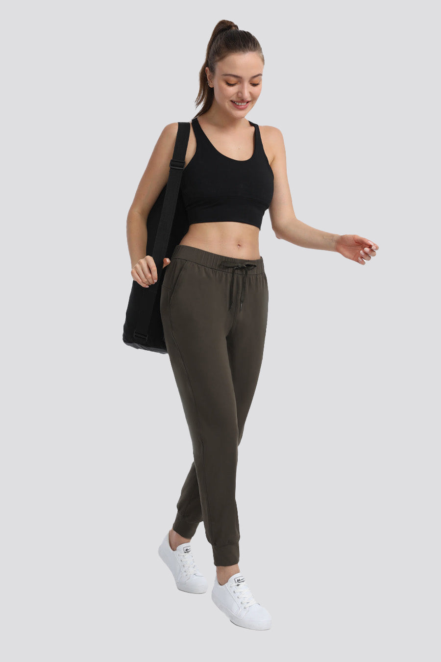 high waisted joggers Dark Olive