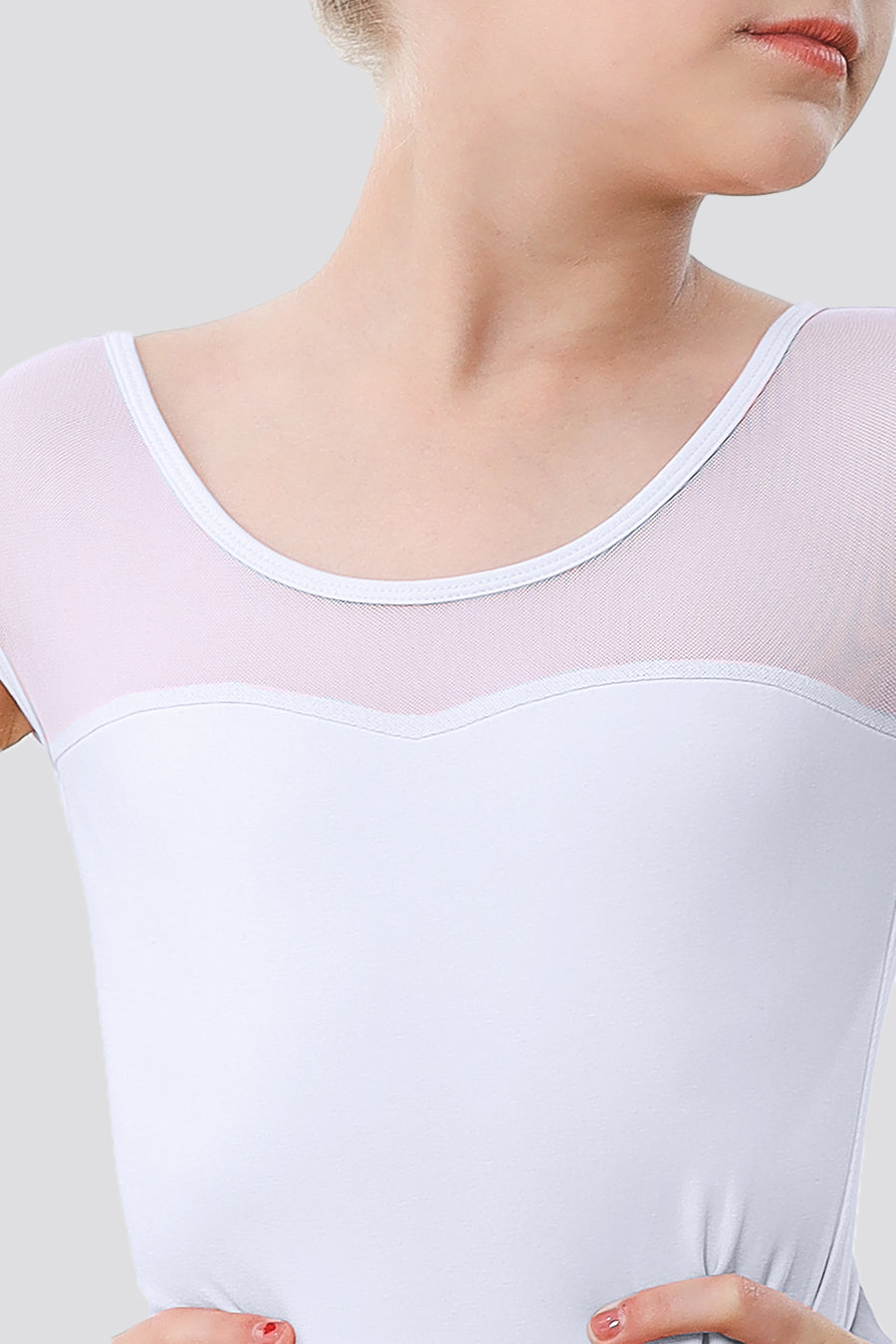 Cap Sleeve Leotard white front