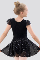 Shiny Skirt Dress Leotard black back view