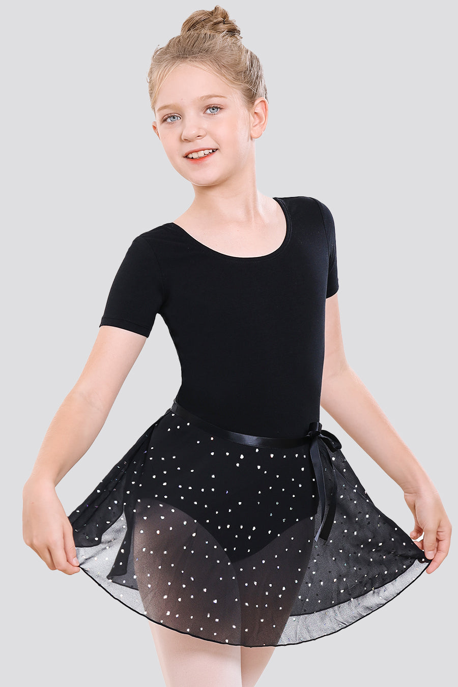 Black full-body dance outfits for girls