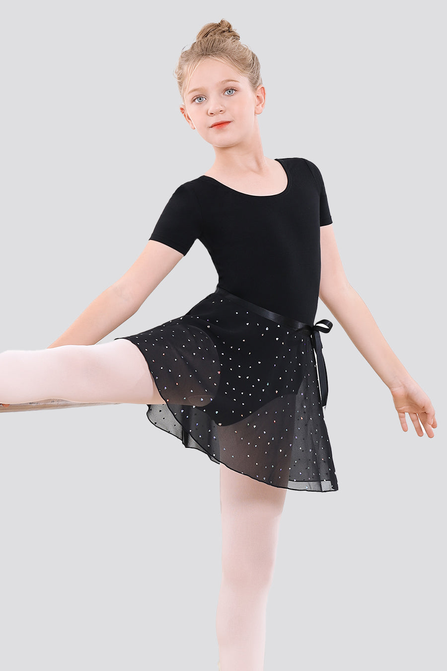 Full-body black dance leotards