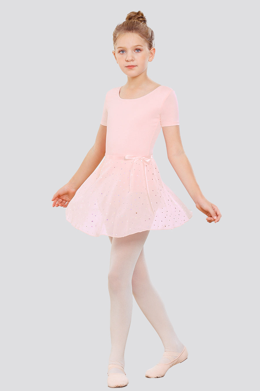 Full-body pink dance leotards