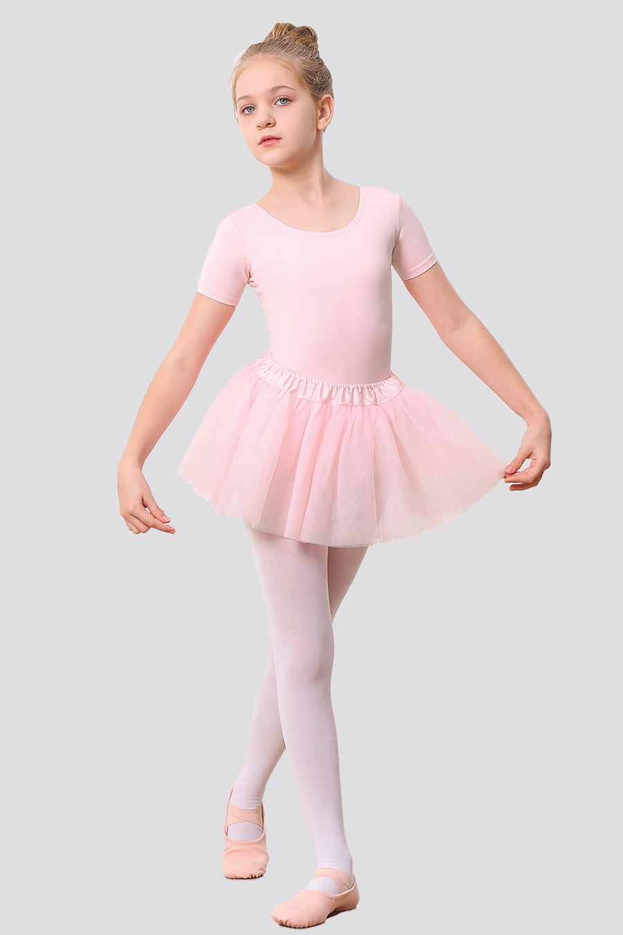 Front view pink ballet outfits for girls