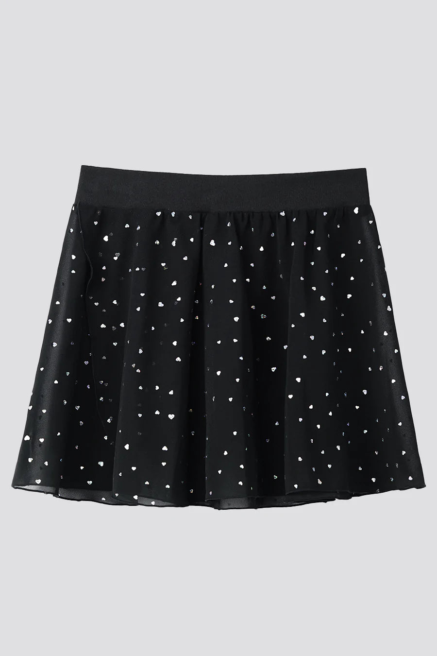 ballet chiffon skirt black shiny front