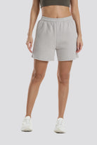 Front view Light Grey comfy shorts for women