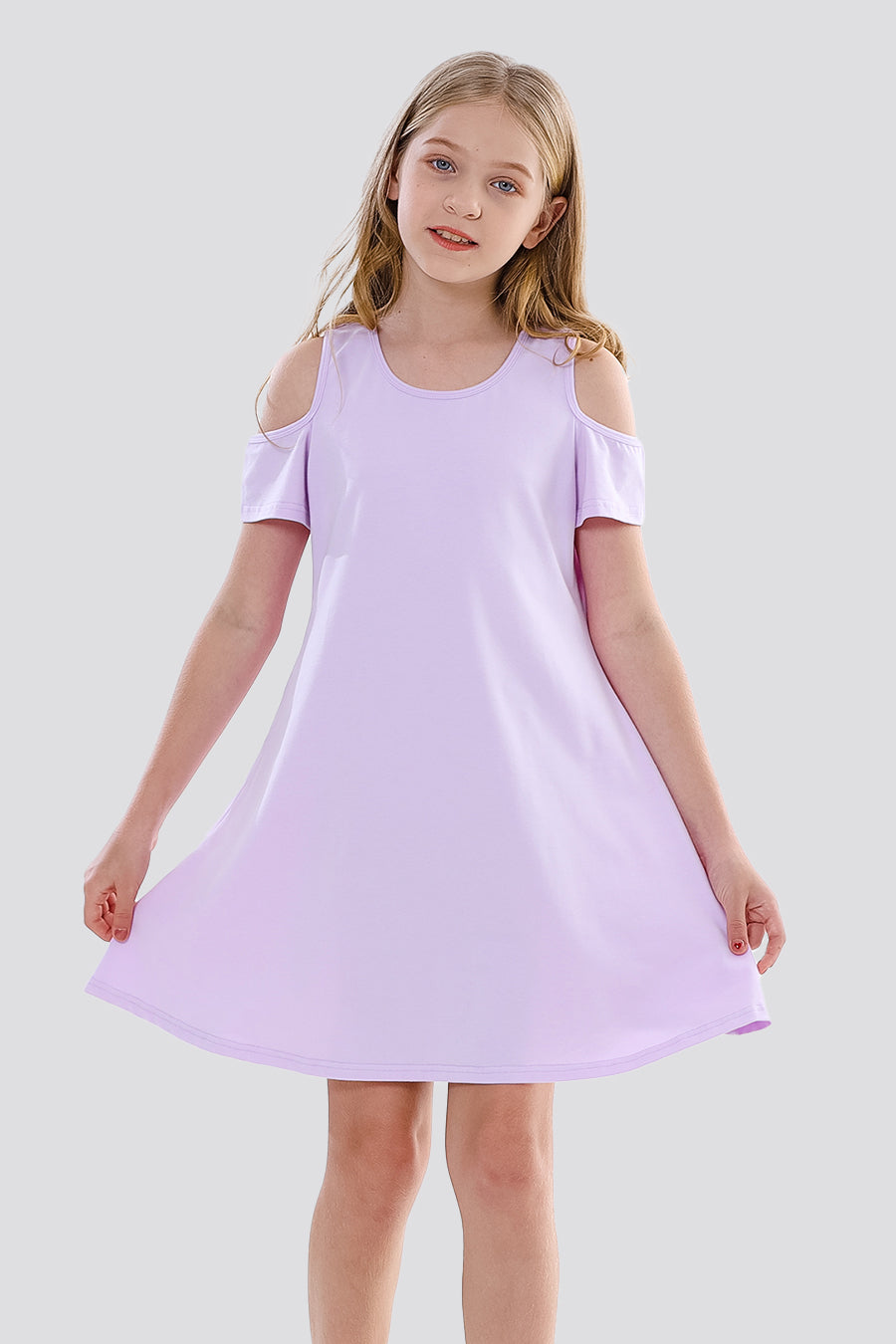 Cold Shoulder Party Dress Lavender front