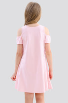 Cold Shoulder Party Dress pink back