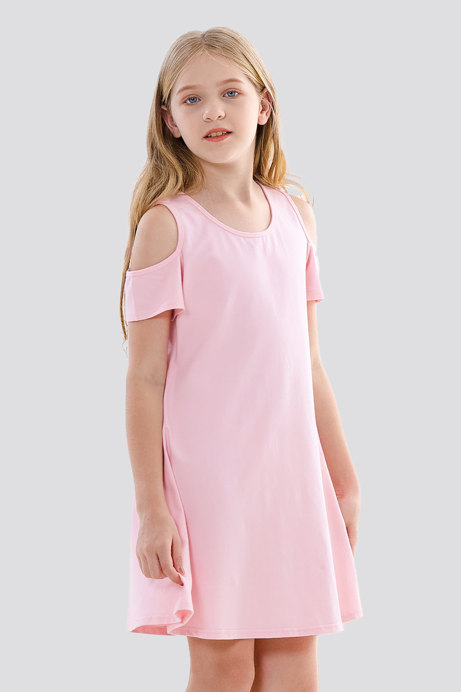 Cold Shoulder Party Dress pink side