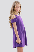 Cold Shoulder Party Dress purple side