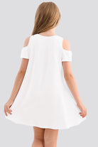 Cold Shoulder Party Dress white back