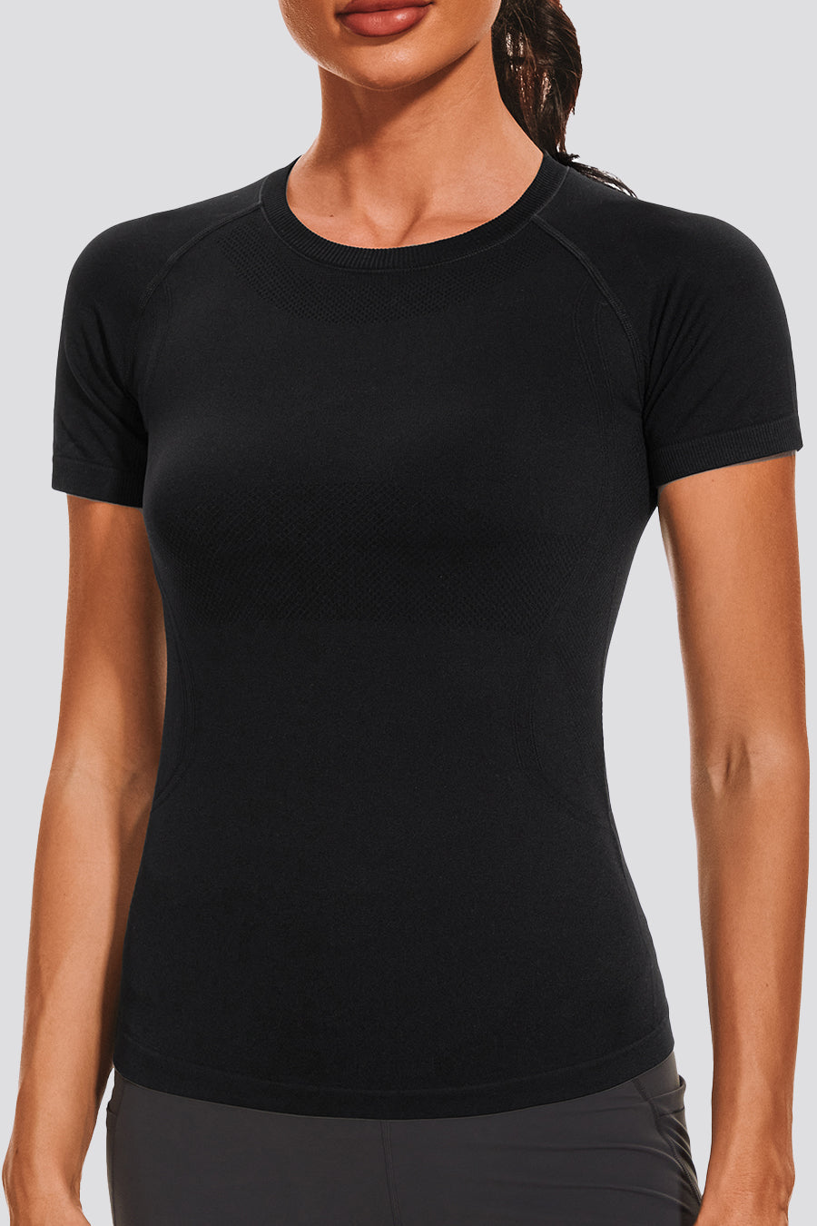 black yoga clothes front view