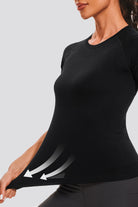 black yoga clothes side view detail