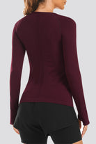 Seamless Long Sleeve Burgundy back