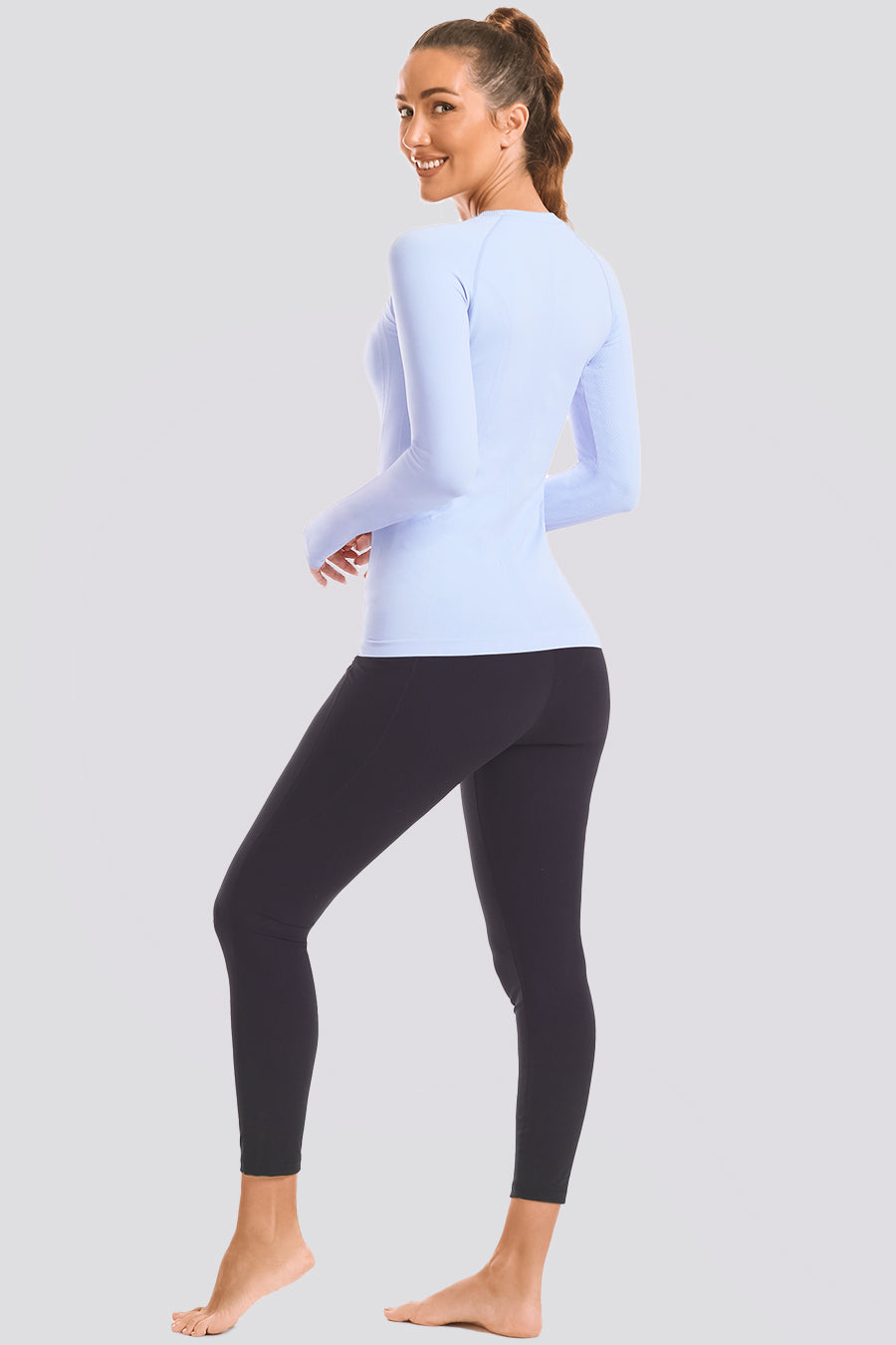 Seamless Long Sleeve Blue side