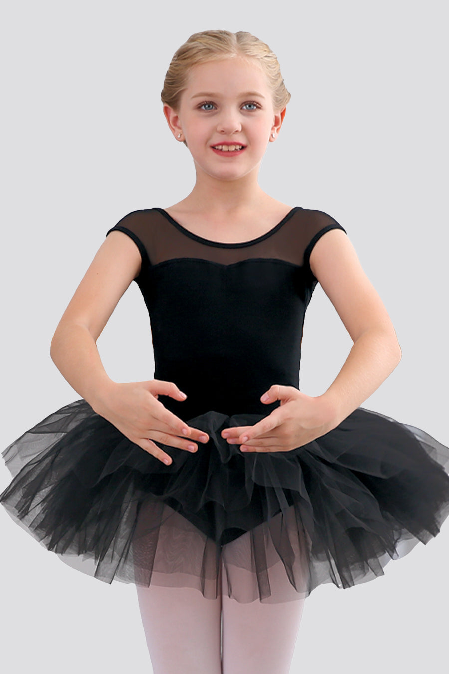 Black tutu dresses for girls front view detail