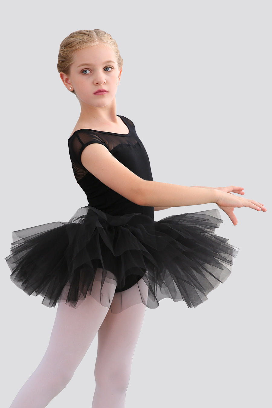 Black tutu dresses for girls side view 