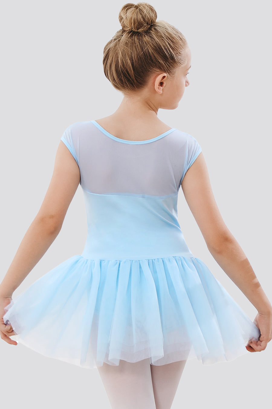 Blue tutu dresses for girls back view