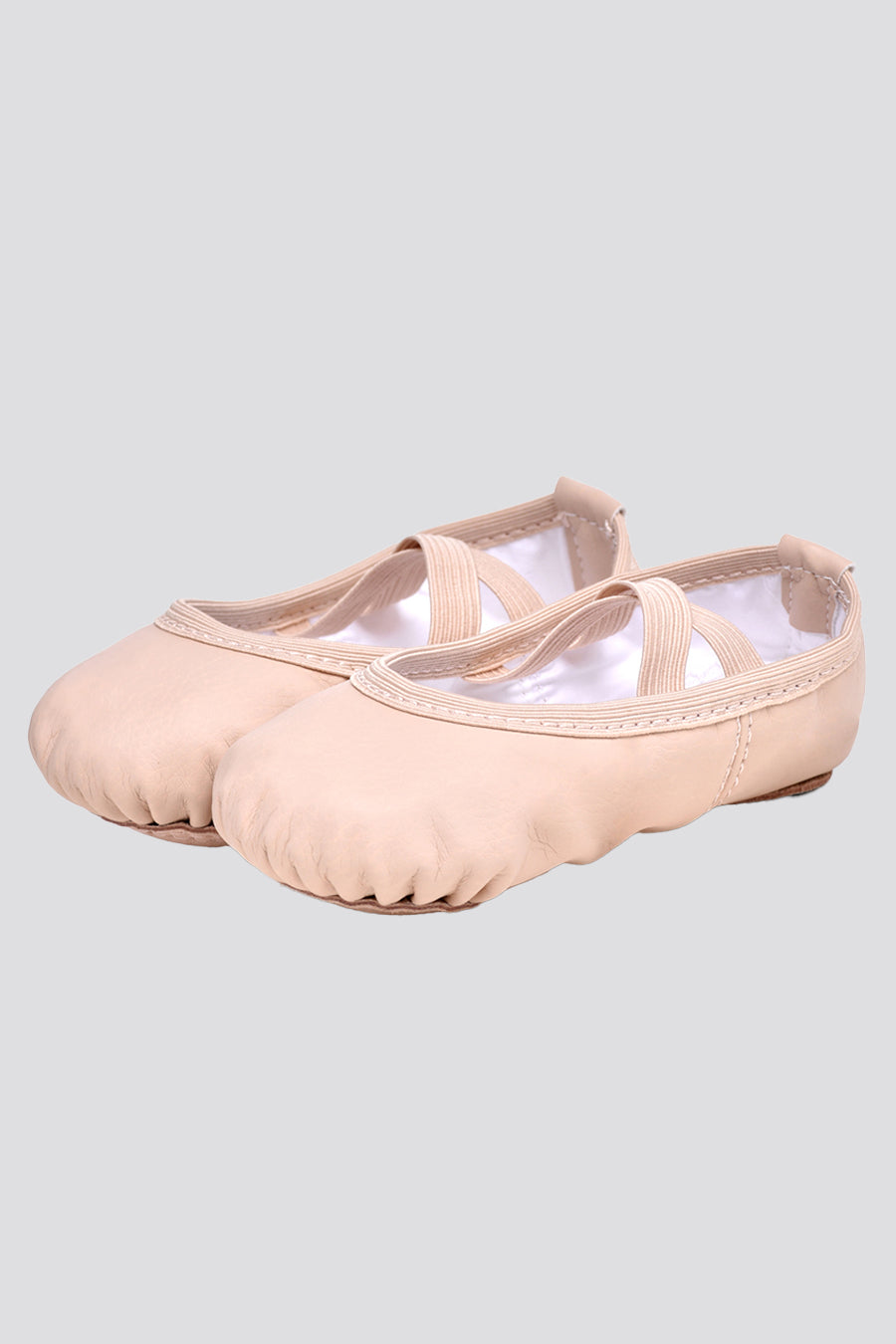 Pink ballet shoes side view