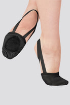 half soles dance shoes black side view