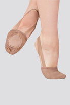 half soles dance shoes tan side view