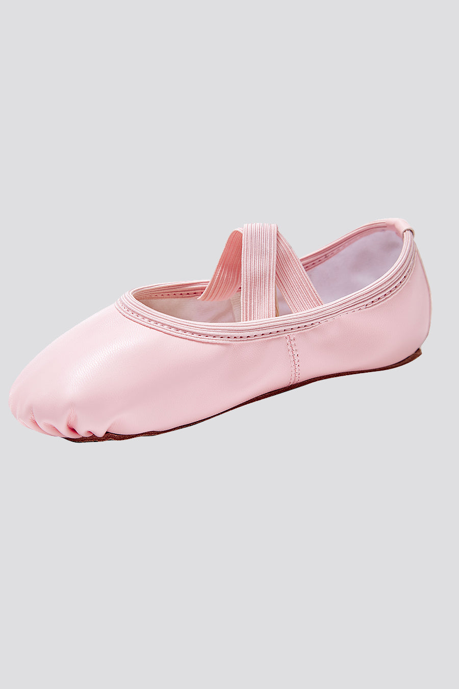 elastic strap pink ballet shoes side view 