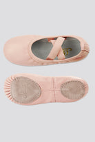 Ballet pink toddler ballet shoes overhead shot