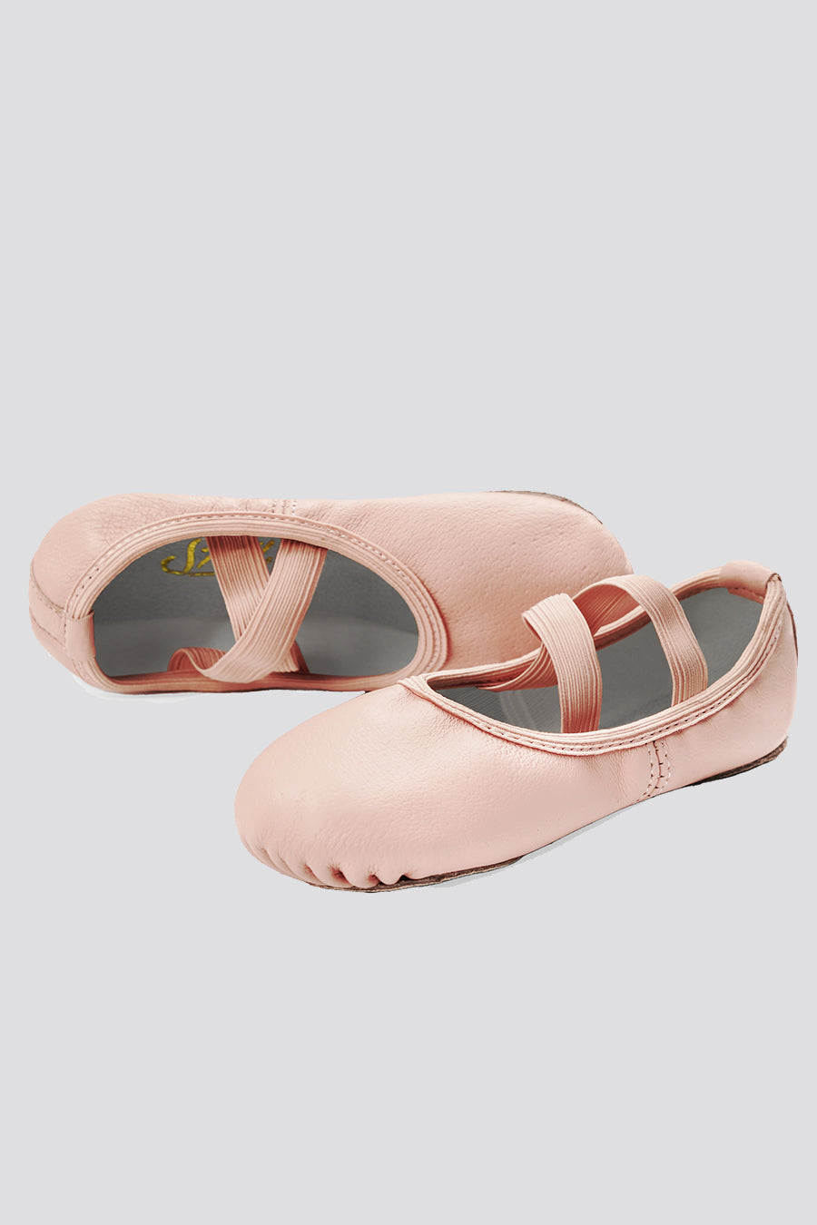 Ballet pink toddler ballet shoes side view