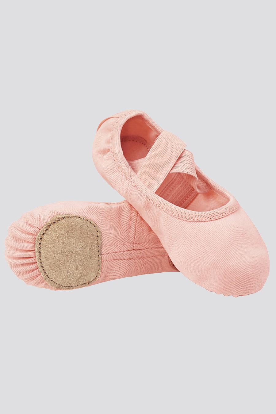 Ballet Pink canvas ballet shoes overhead shot