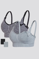 full coverage nursing bras Black Heather+Grey Heather