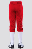 Red softball pants back view