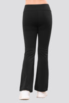 Black flare leggings back view