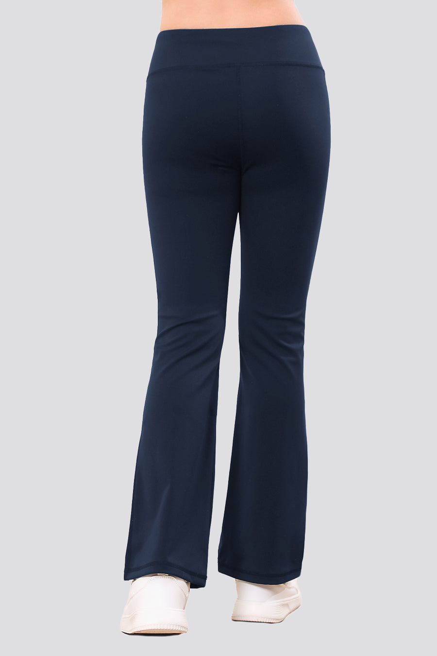 Navy flare leggings back view