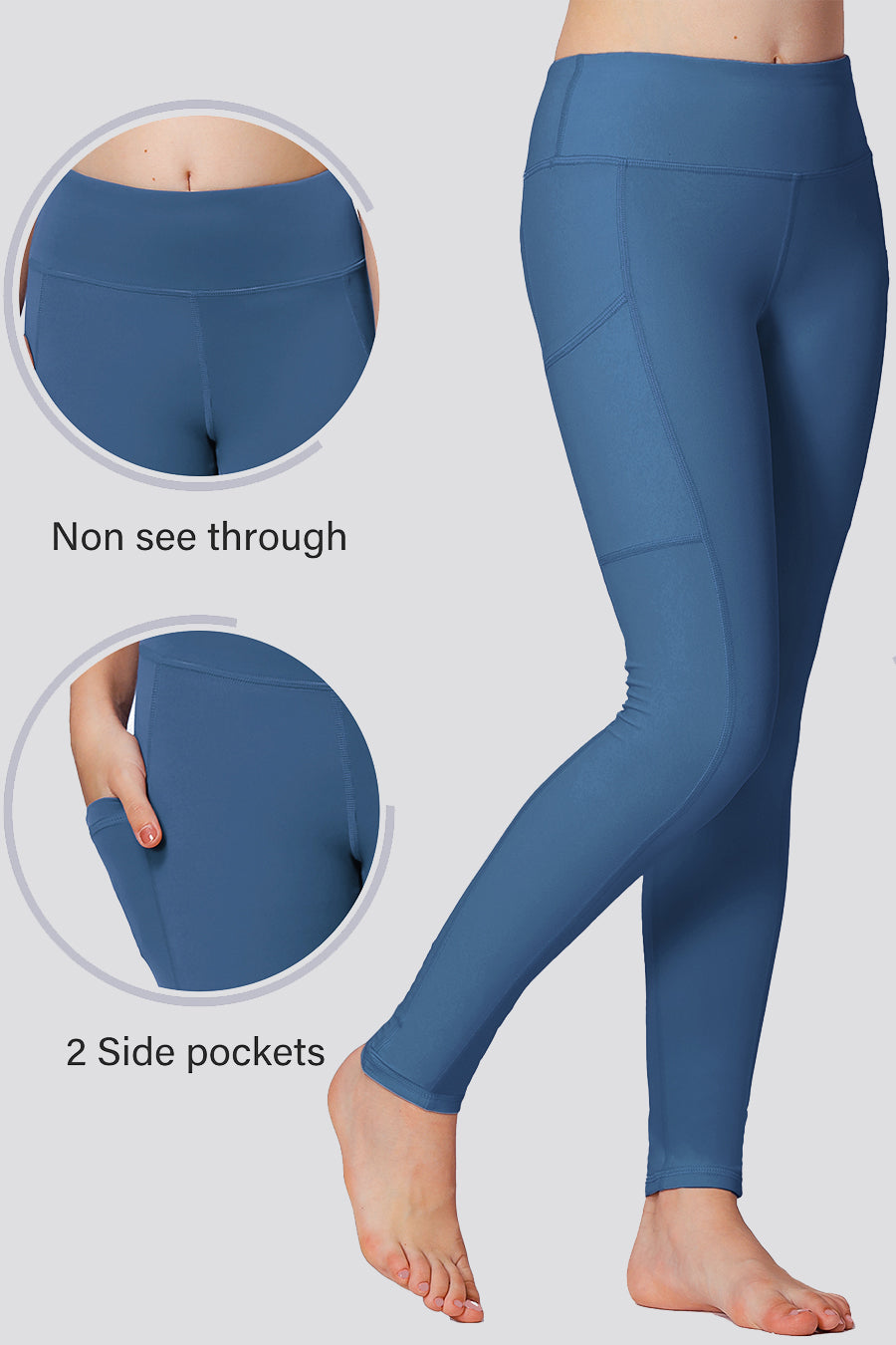 Girls leggings with 2 pockets side view