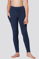 Girls leggings Midnight Blue front view