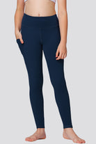 Girls leggings Navy front view