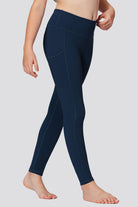 Girls leggings Navy side view