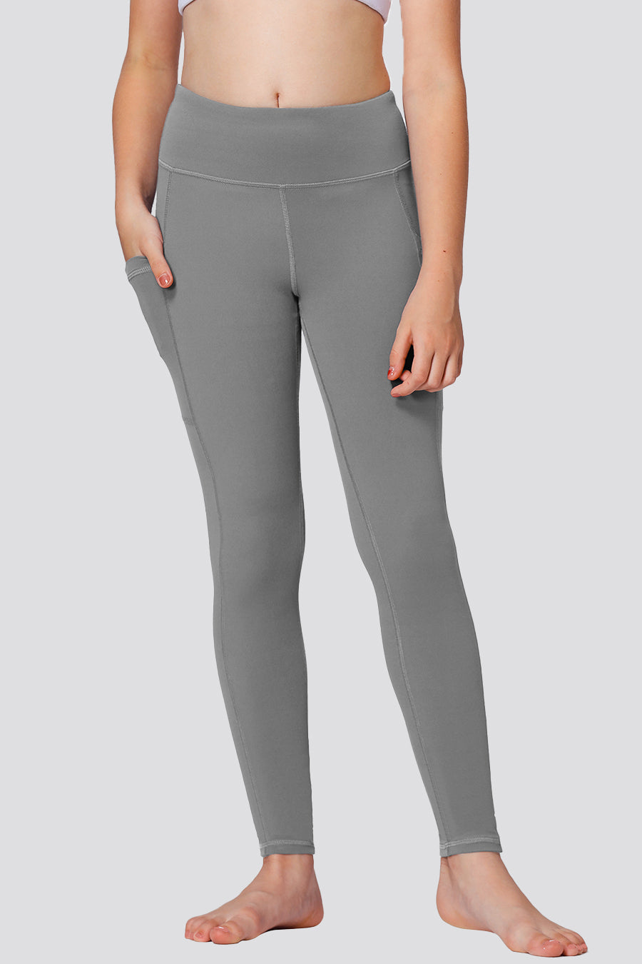 Workout leggings Grey front view