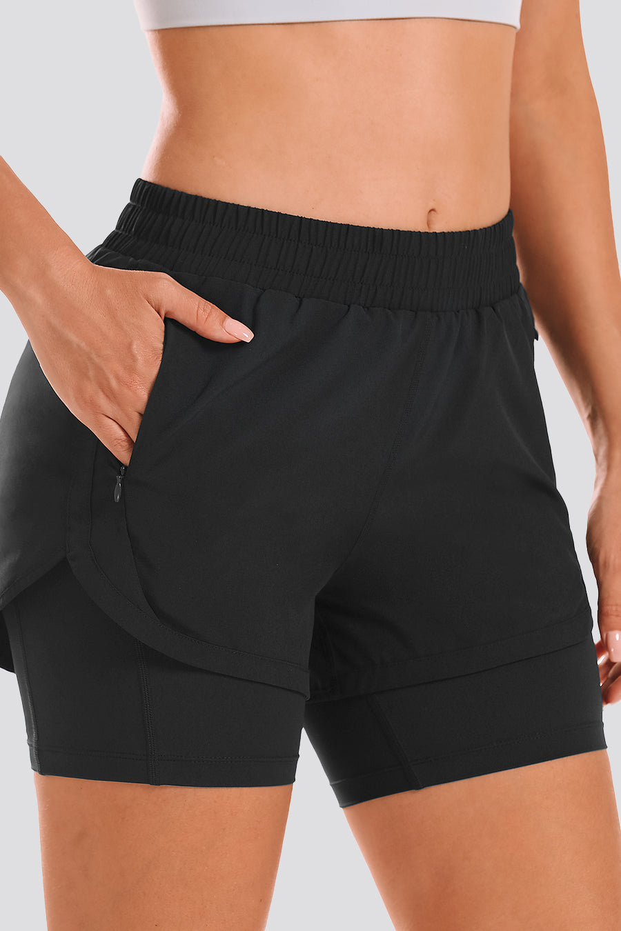 Black running shorts