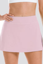 pleated tennis skirt pink front view detail