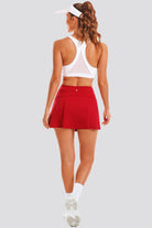 pleated tennis skirt red back view