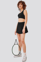 Black tennis skirt side view