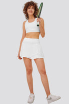 White tennis skirt front view