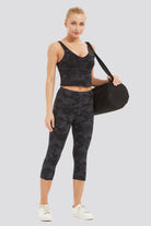 Black Leopard longline sports bra full-body