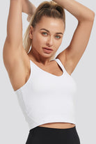 White longline sports bra front view