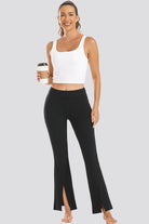 black flare yoga pants