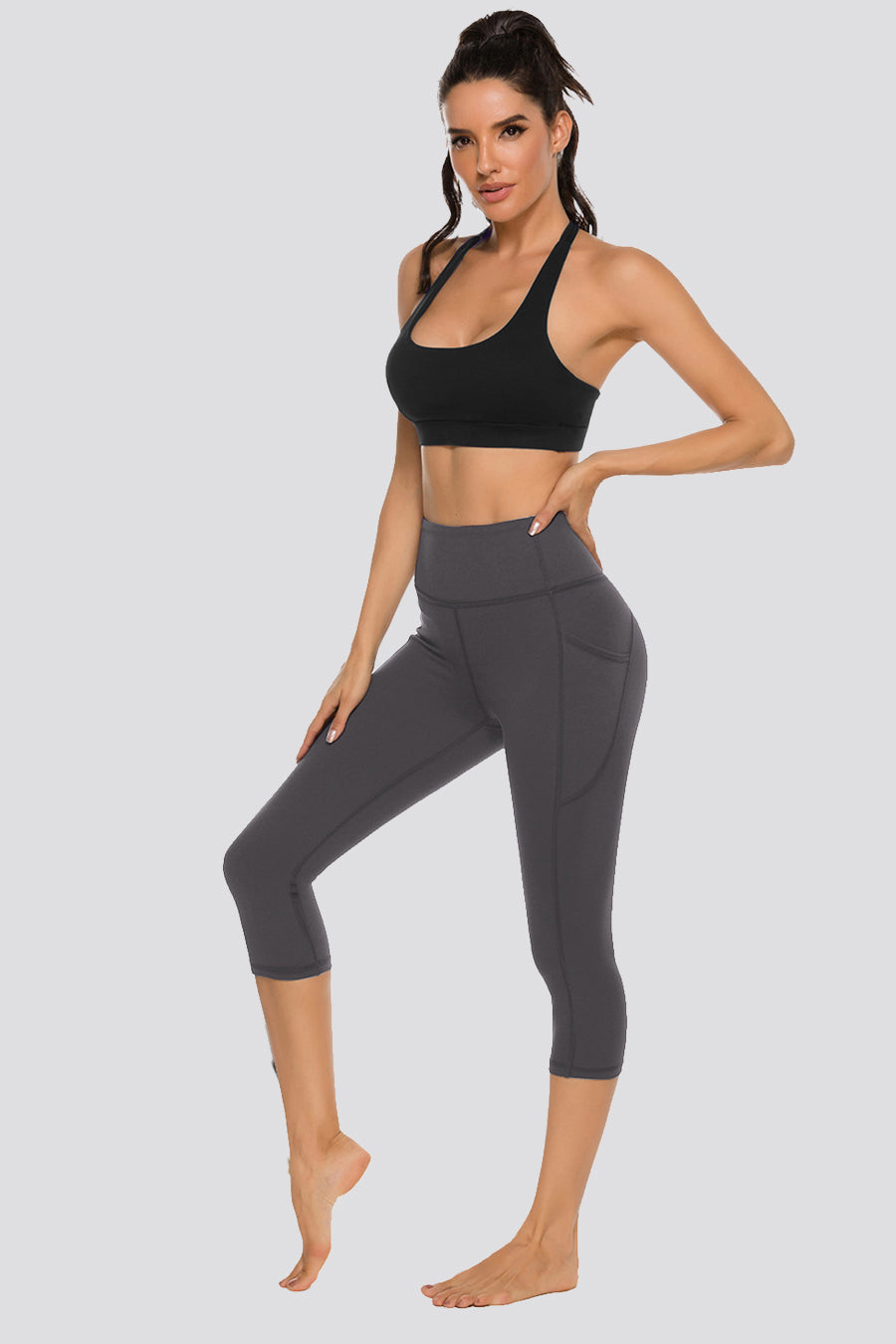 Charcoal capri yoga leggings