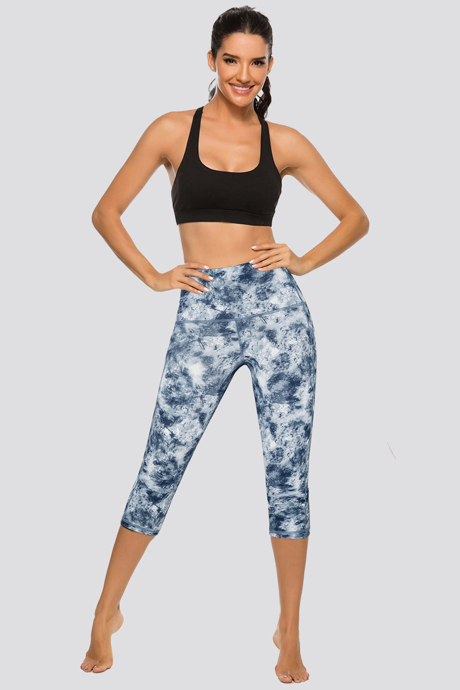 capri leggings Tide Dye White front view