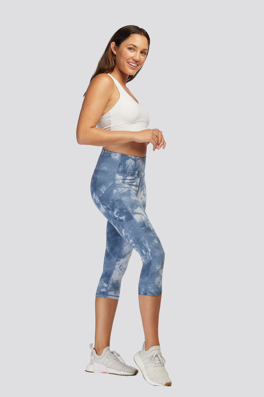 tie dye capri leggings Tie Dye Blue side