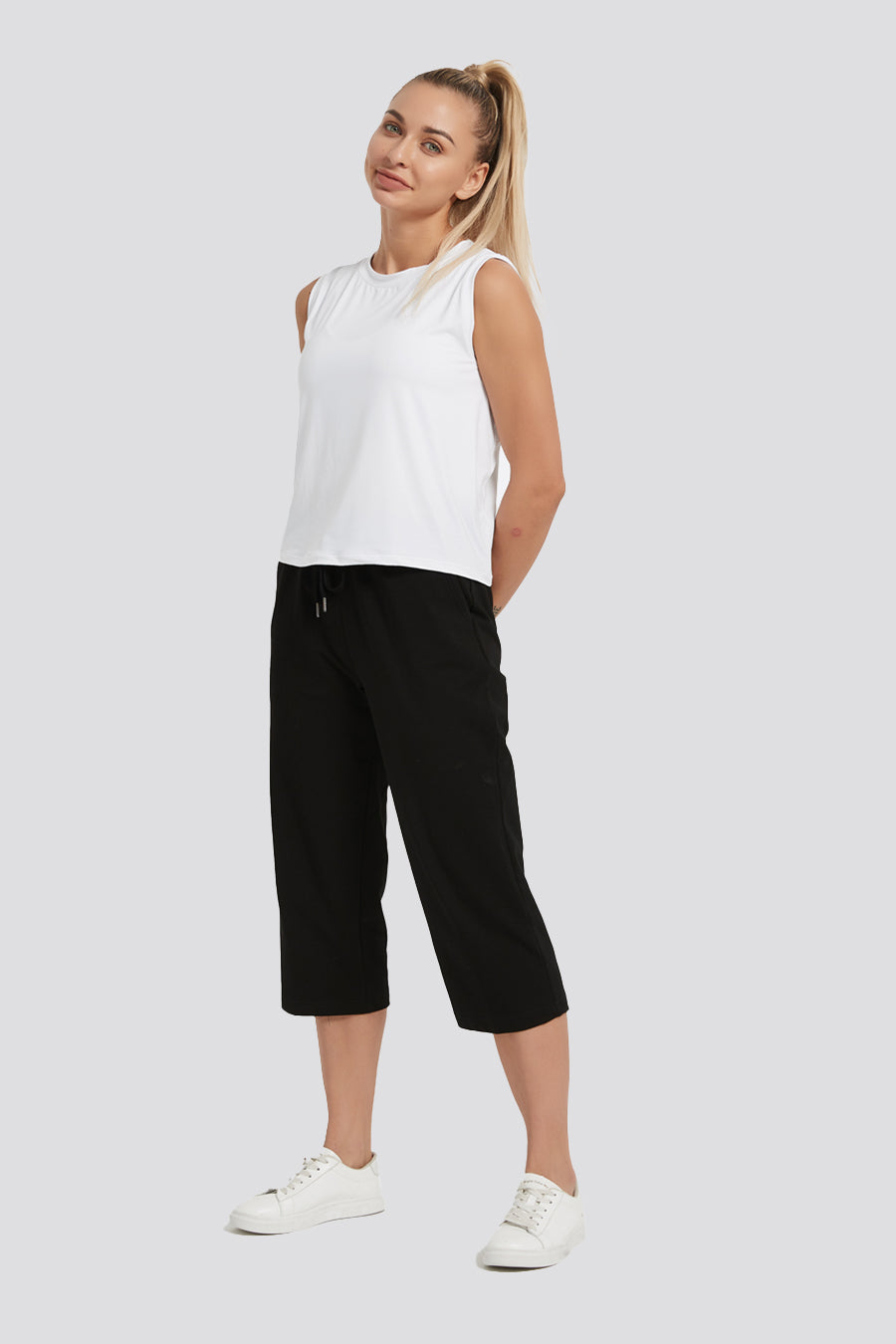 cotton capri pants Black