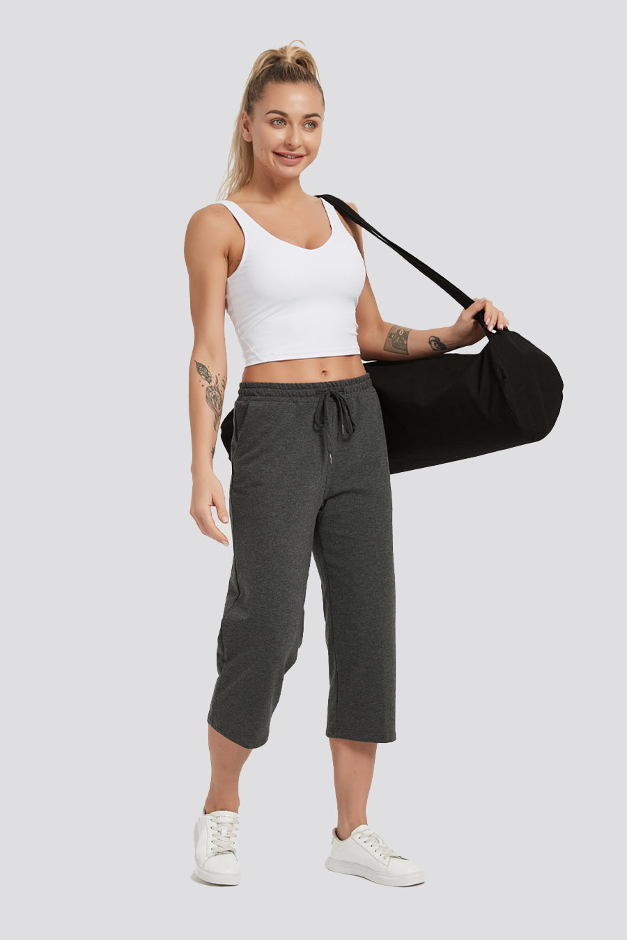 women capri pants Charcoal